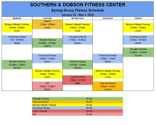 Spring 24 Group Fitness Schedule (Southern and Dobson)